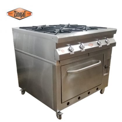 ESTUFA INDUSTRIAL 4 PUESTOS CON HORNO – Inducocinas JGV – Todo En Acero  Inox Para Restaurantes, Hoteles, Casinos, Comidas Rápidas